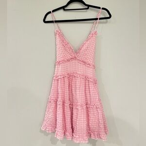 Mable Pink Gingham Mini Dress